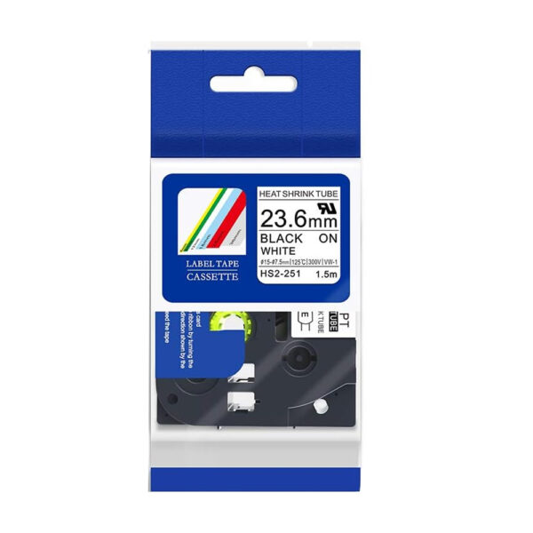 Brother Hse251 23.6 Mm X 1.5M Size Heat Shrink Tubing Black On White Brother Hse251 23.6 Mm X 1.5M Size Heat Shrink Tubing Black On White