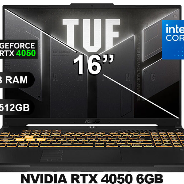 LAPTOP ASUS TUF GAMING FX607VU-RL048/ I5-210H/ 16GB/ SSD512GB/ RTX4050-6GB/ 16/ FREEDOS LAPTOP ASUS TUF GAMING FX607VU-RL048/ I5-210H/ 16GB/ SSD512GB/ RTX4050-6GB/ 16/ FREEDOS