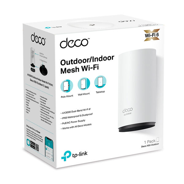 MESH TP-LINK DECO-X50 INDOOR/OUTDOOR  AX3000 WI-FI 6 1-PACK MESH TP-LINK DECO-X50 INDOOR/OUTDOOR  AX3000 WI-FI 6 1-PACK