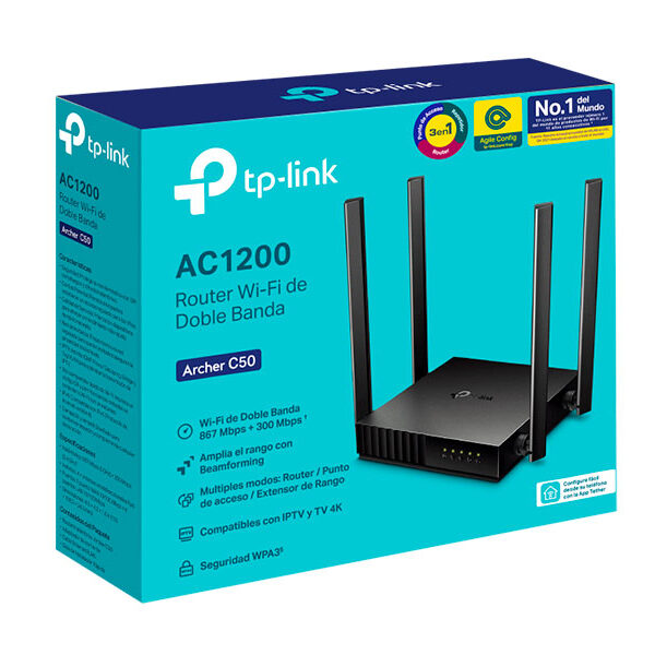 ROUTER TP-LINK AC1200 DOBLE BANDA ARCHER C50 WIRELESS ROUTER TP-LINK AC1200 DOBLE BANDA ARCHER C50 WIRELESS