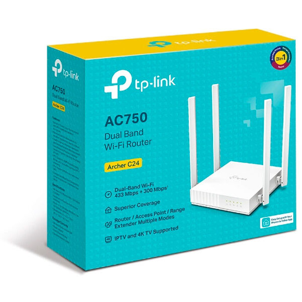 ROUTER TP-LINK AC750 DOBLE BANDA ARCHER C24 ROUTER TP-LINK AC750 DOBLE BANDA ARCHER C24