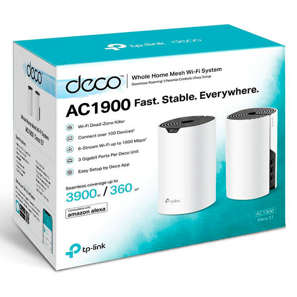 ROUTER TP-LINK DECO S7-2 MESH INTELIGENTE DOBLE BAND AC1900 KIT-2 ROUTER TP-LINK DECO S7-2 MESH INTELIGENTE DOBLE BAND AC1900 KIT-2