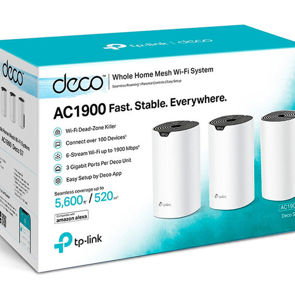 ROUTER TP-LINK DECO S7-3 MESH INTELIGENTE DOBLE BAND AC1900 KIT-3 ROUTER TP-LINK DECO S7-3 MESH INTELIGENTE DOBLE BAND AC1900 KIT-3