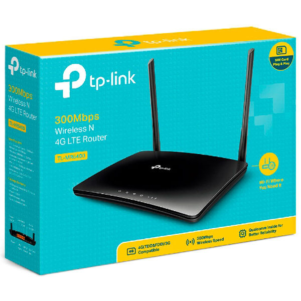 ROUTER TP-LINK TL-MR6400-APAC 4G LTE DSL 300MBPS WIRELESS ROUTER TP-LINK TL-MR6400-APAC 4G LTE DSL 300MBPS WIRELESS