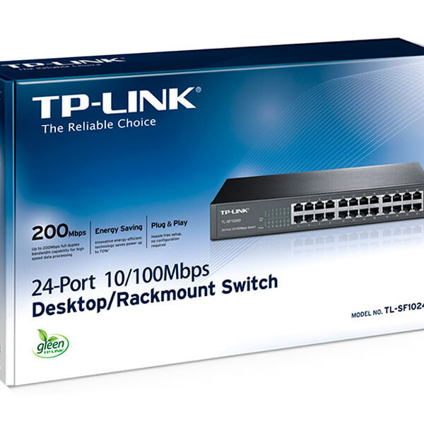 SWITCH TP-LINK 24PORT 10/100 TL-SF1024D METÁLICO SWITCH TP-LINK 24PORT 10/100 TL-SF1024D METÁLICO