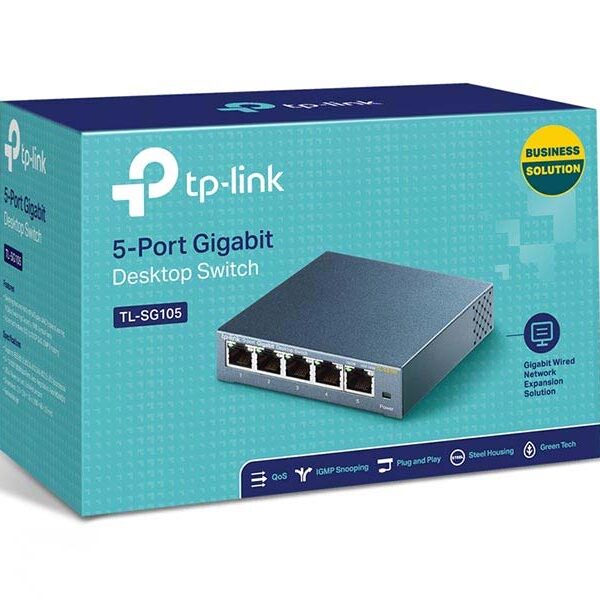 SWITCH TP-LINK TL-SG105  GIGABIT 5PTOS 10/ 100/ 1000MBPS METALICO SWITCH TP-LINK TL-SG105  GIGABIT 5PTOS 10/ 100/ 1000MBPS METALICO
