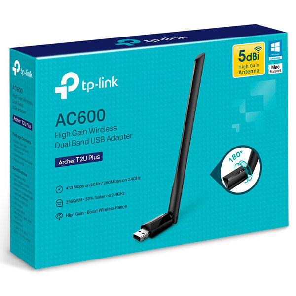 ADAPTADOR TP-LINK USB AC600 DOBLE BANDA T2UPLUS ADAPTADOR TP-LINK USB AC600 DOBLE BANDA T2UPLUS