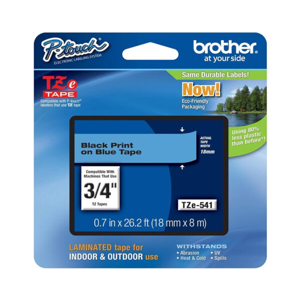 Cinta Brother Tze-541 Black On Blue 18Mm(3/4″)