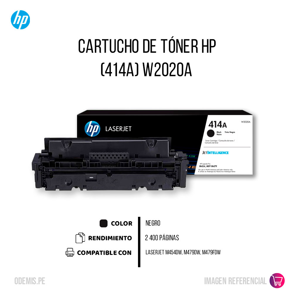 W2020A-TONER-HP-414A-NEGRO-CARTUCHO_1 Toner Hp W2020A (414A) Black M479fdn, M479dw 2400 pág Unico - Imagen 2