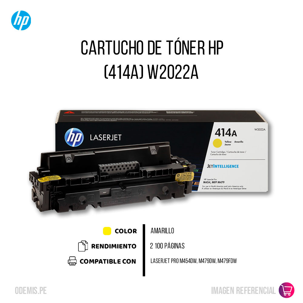 W2022A-TONER-HP-414A-AMARILLO-CARTUCHO_3 Toner Hp W2022A (414A) Yellow M479fdn M479fdw 2,100 Pgs Unico - Imagen 2