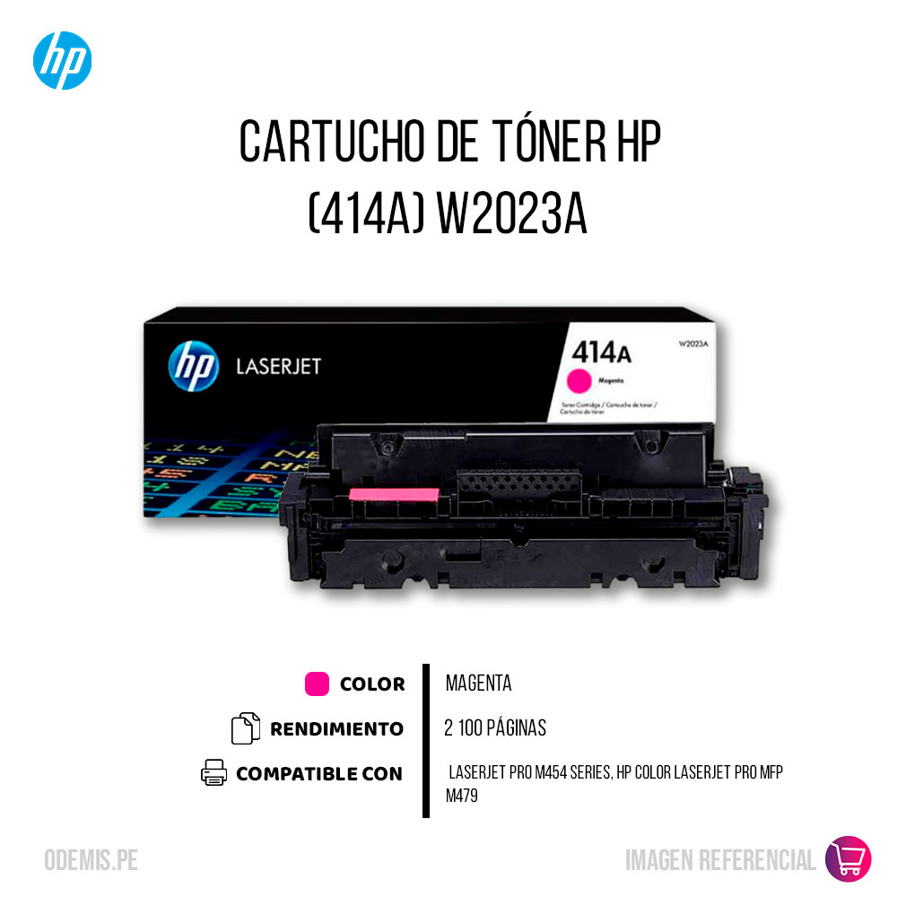 W2023A-TONER-HP-414A-MAGENTA-CARTUCHO_3 Toner Hp W2023A (414A) Magenta M479dw M479fdn 2,100 Pgs Original - Imagen 2