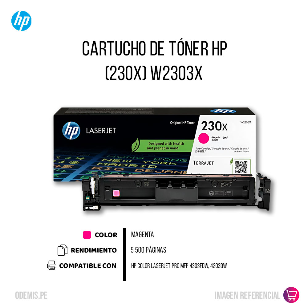 W2303X-TONER-HP-230X-magenta-CARTUCHO_2 Toner Hp W2303X (230X) 4201 4202 5500 pág Magenta - Imagen 2